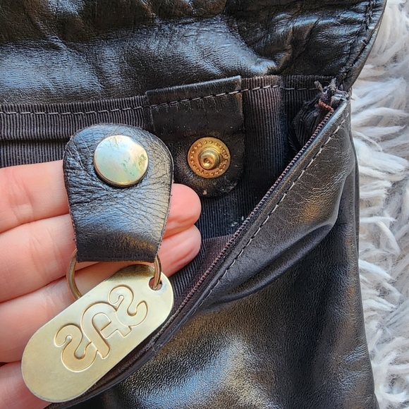 SAS Black Leather Clutch Zipper Pocket‎ Magnetic Closure Rectangle - Picture 5 of 16